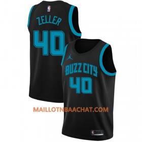 Maillot NBA Charlotte Hornets Cody Zeller 40 2018-19 Jordan Brand City Edition Noir Swingman - Homme